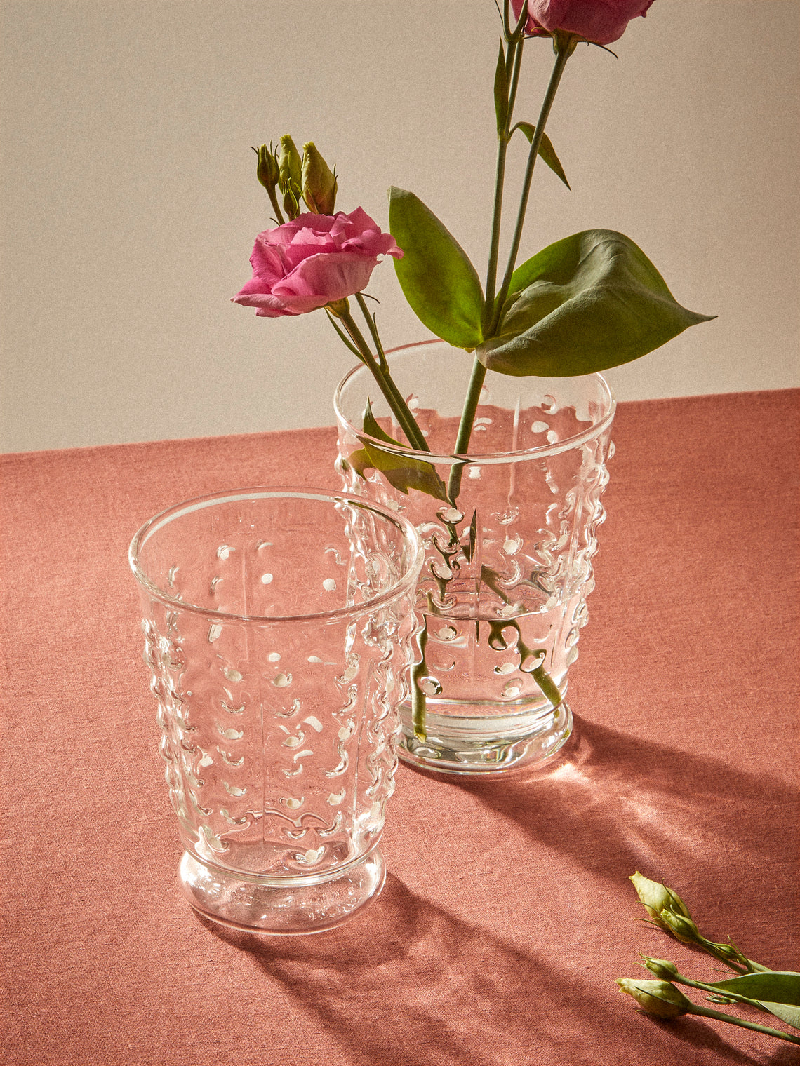 Alya Tannous - | Set of 2 | Hand-Blown Glass Bud Vases - Clear - ABASK