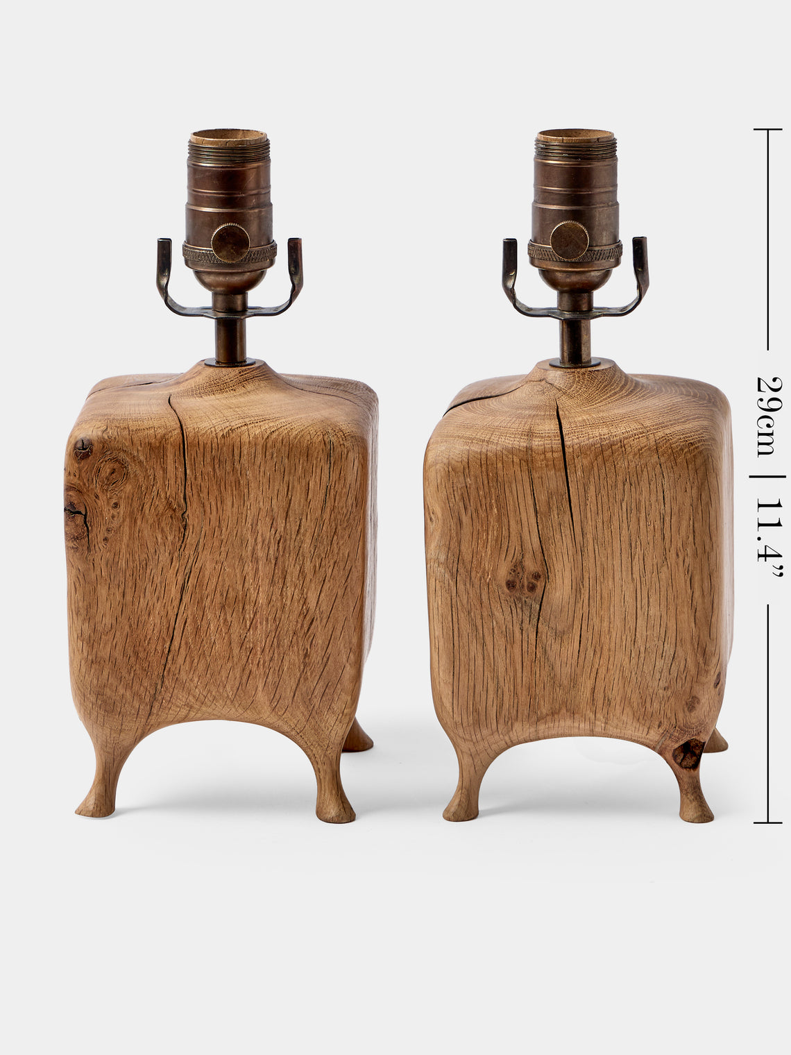 Jamie Gaunt Designs - | Set of 2 | No. 1 Natural Oak Mini Table Lamps - Natural - ABASK