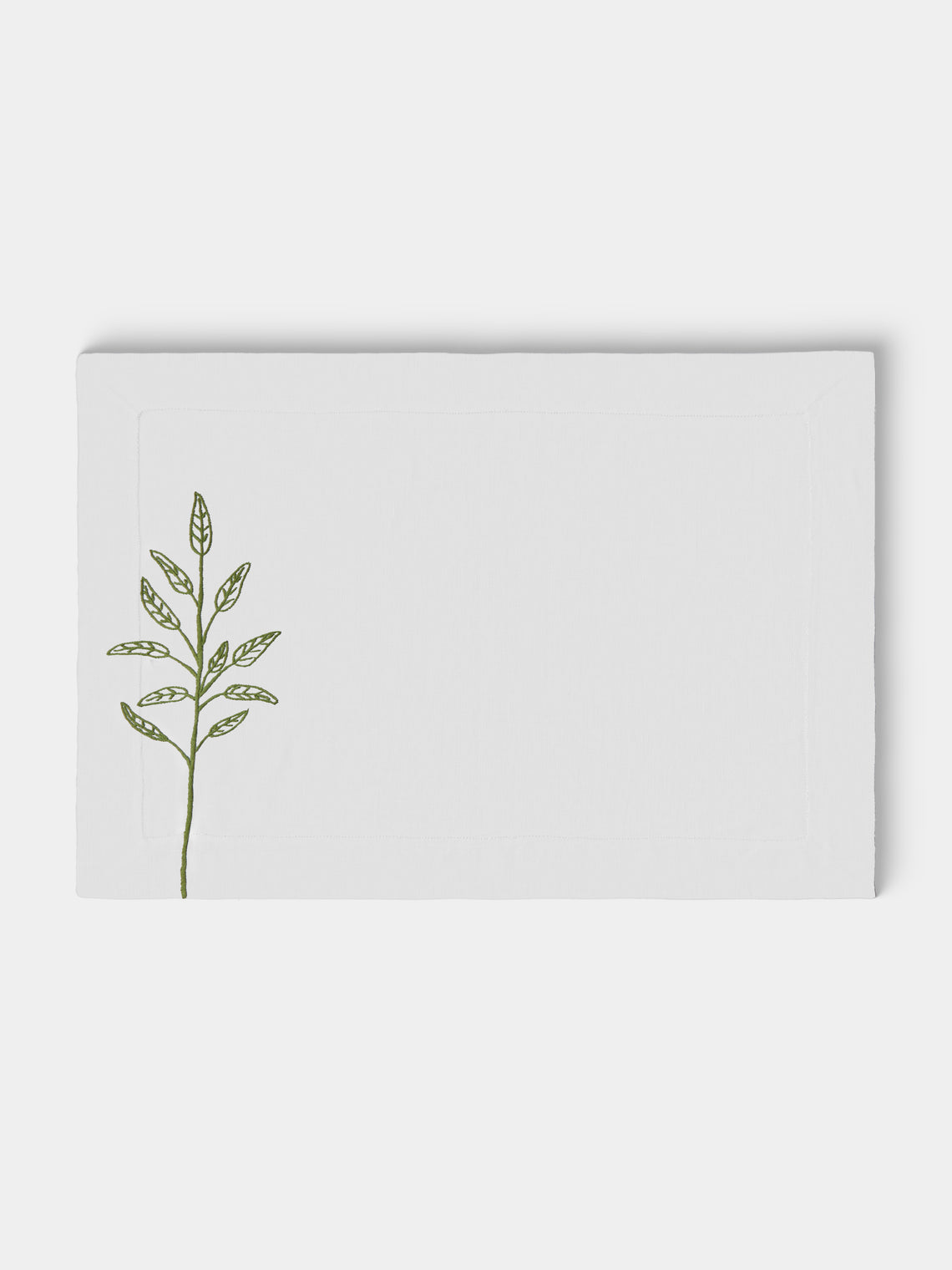 Taf Firenze - | Set of 8 | Floral Hand-Embroidered Linen Placemats - White - ABASK