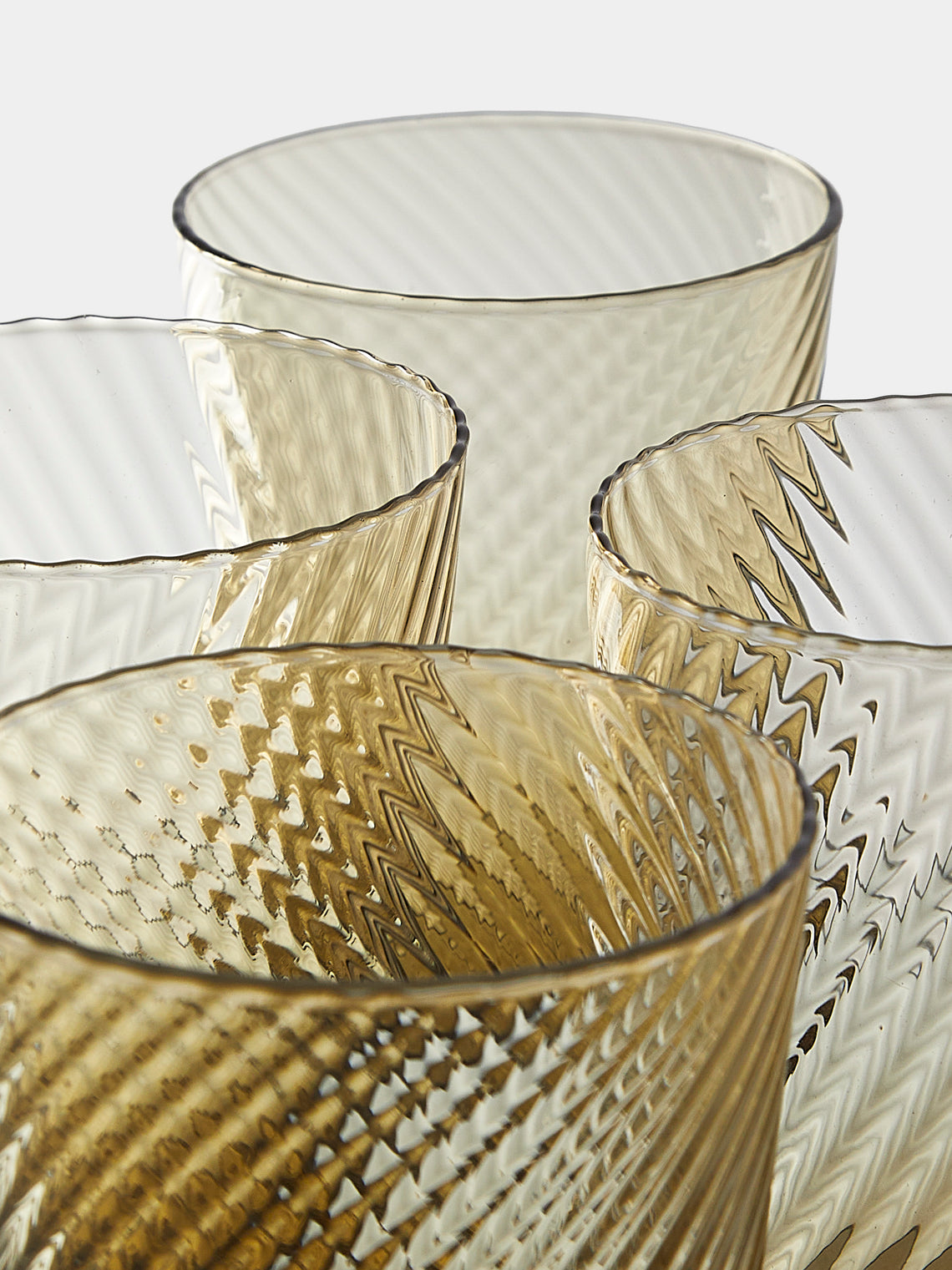 Mun Deluxe Brand Venezia - Torsé Hand-Blown Glass Highballs (Set of 6) - Green - ABASK