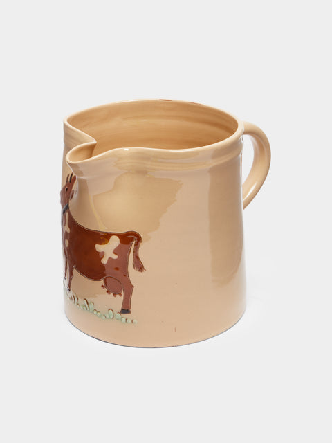 Poterie d’Évires - Cows Hand-Painted Ceramic Straight-Edge Jug -  - ABASK - 