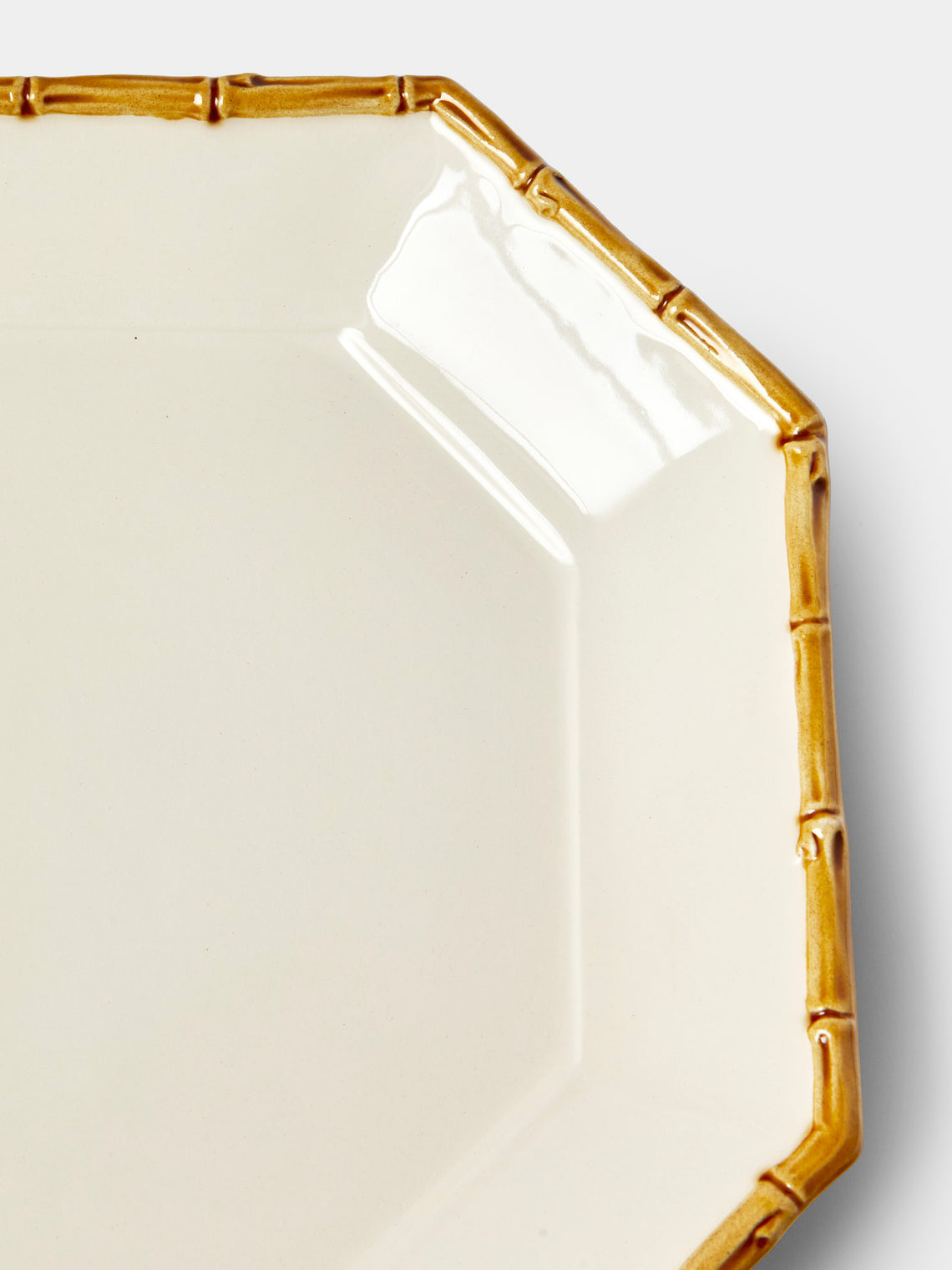 Verdolini - Bamboo Hand-Painted Ceramic Starter / Dessert Plate (8in/21cm) - White - ABASK