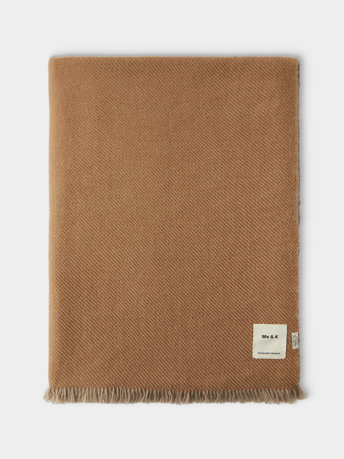 Me & K - Reversible Merino Wool and Cashmere King-Size Blanket (106in/2.7m) - Brown - ABASK