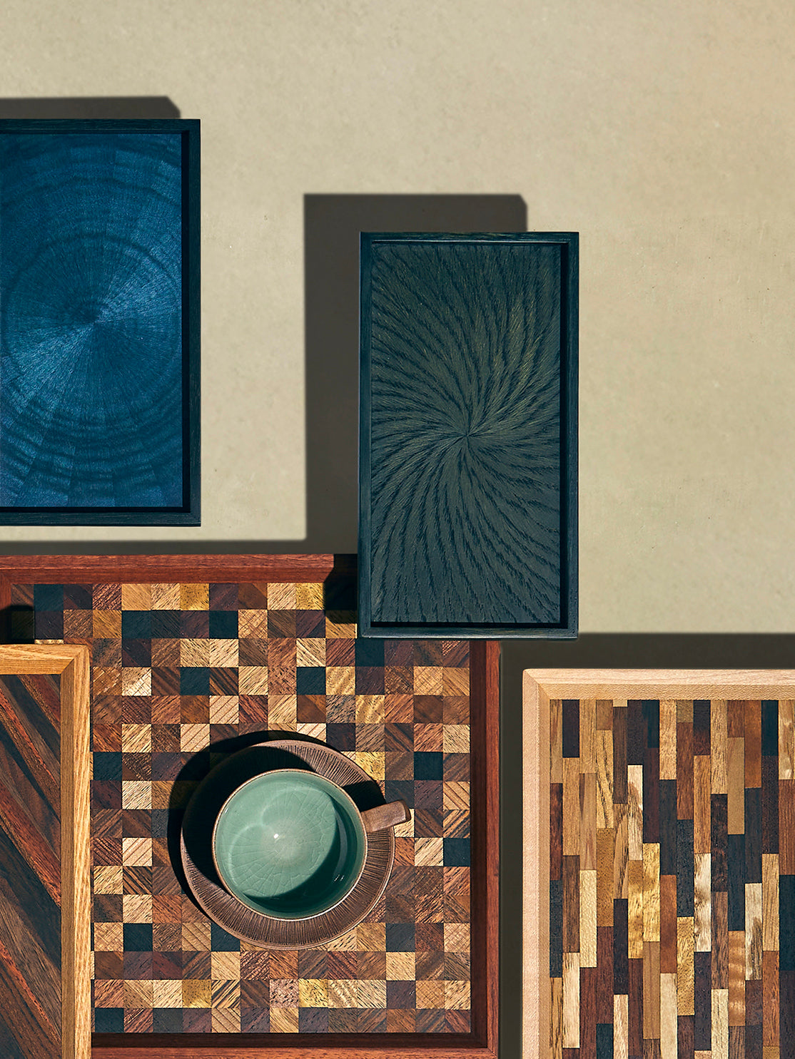 Mori Kougei - Indigo-Dyed Oak Tray (8in/21cm) - Black - ABASK