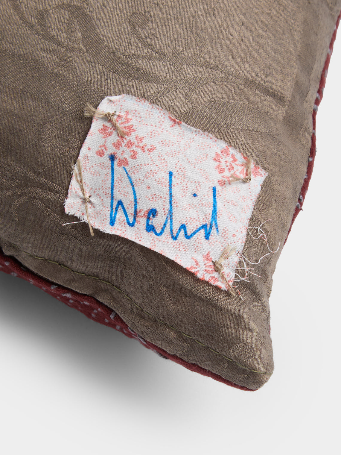 By Walid - 19th-Century French Crochet Cotton and Linen Cushion (12.5in/32cm) - Multiple - ABASK