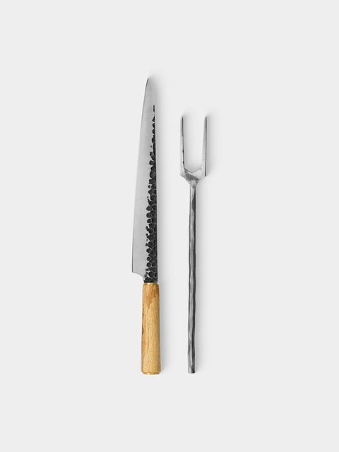 Katto - Sheffield Spalted Tamarind Carving Set - Brown - ABASK - 