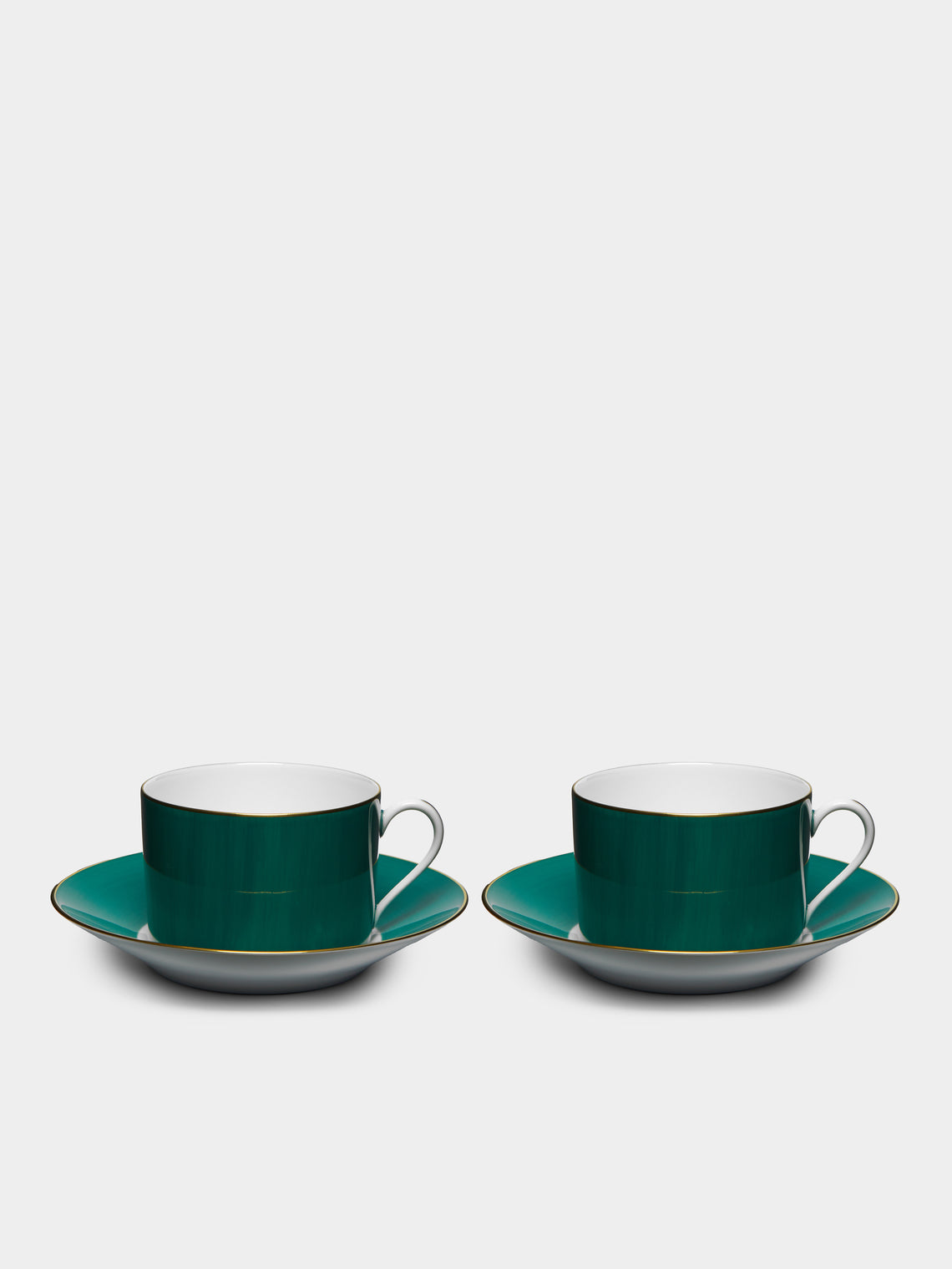 Robert Haviland & C. Parlon - Coco Hand-Painted Porcelain Breakfast Cup and Saucer (Set of 2) - Green - ABASK 