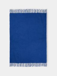 Lena Rewell - Handwoven Solid Mohair King-Size Blanket (118in/3m) - Navy - ABASK - 
