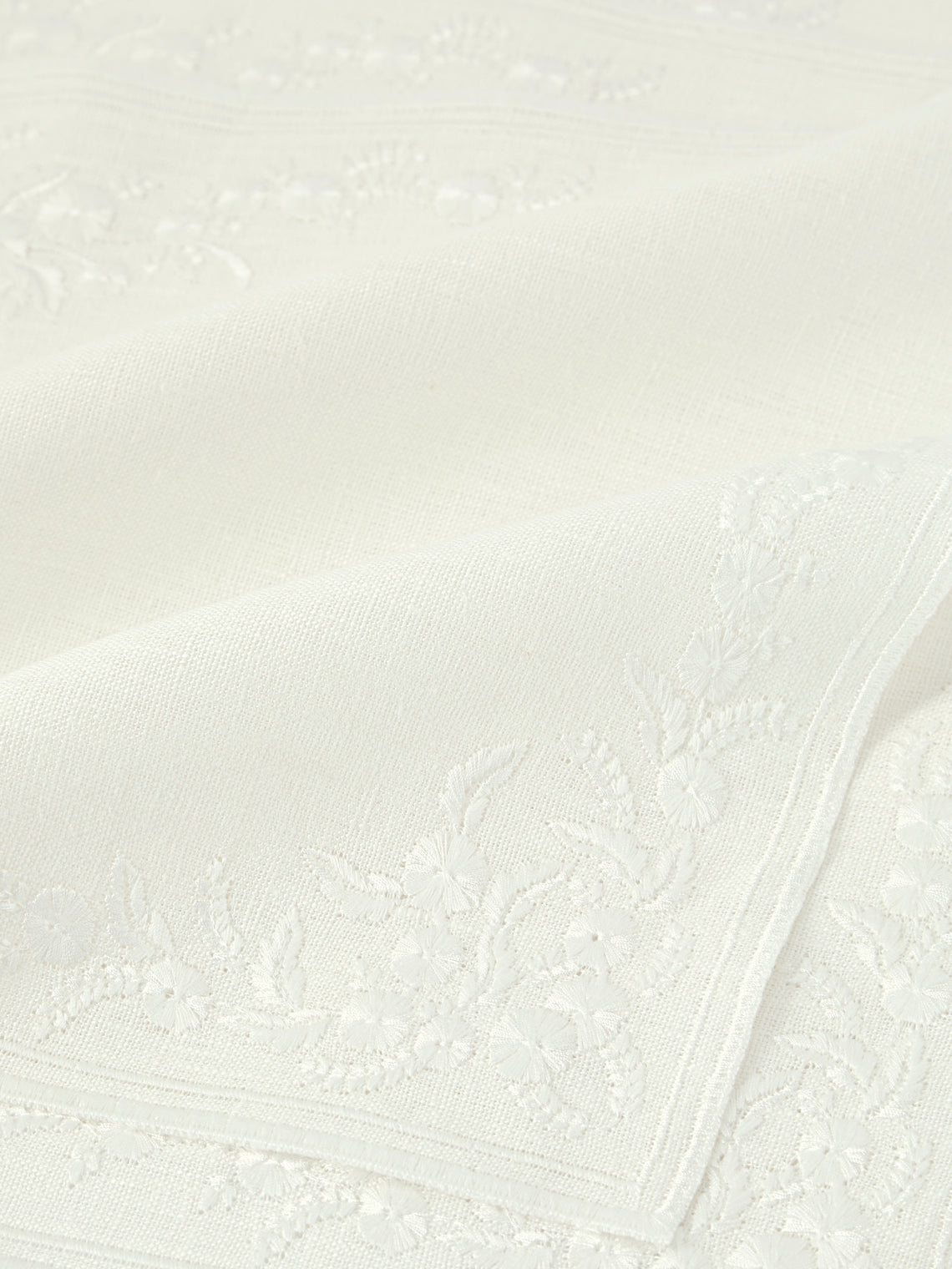 Borgo delle Tovaglie - Venaria Embroidered Linen Placemats (Set of 4) - Ivory - ABASK