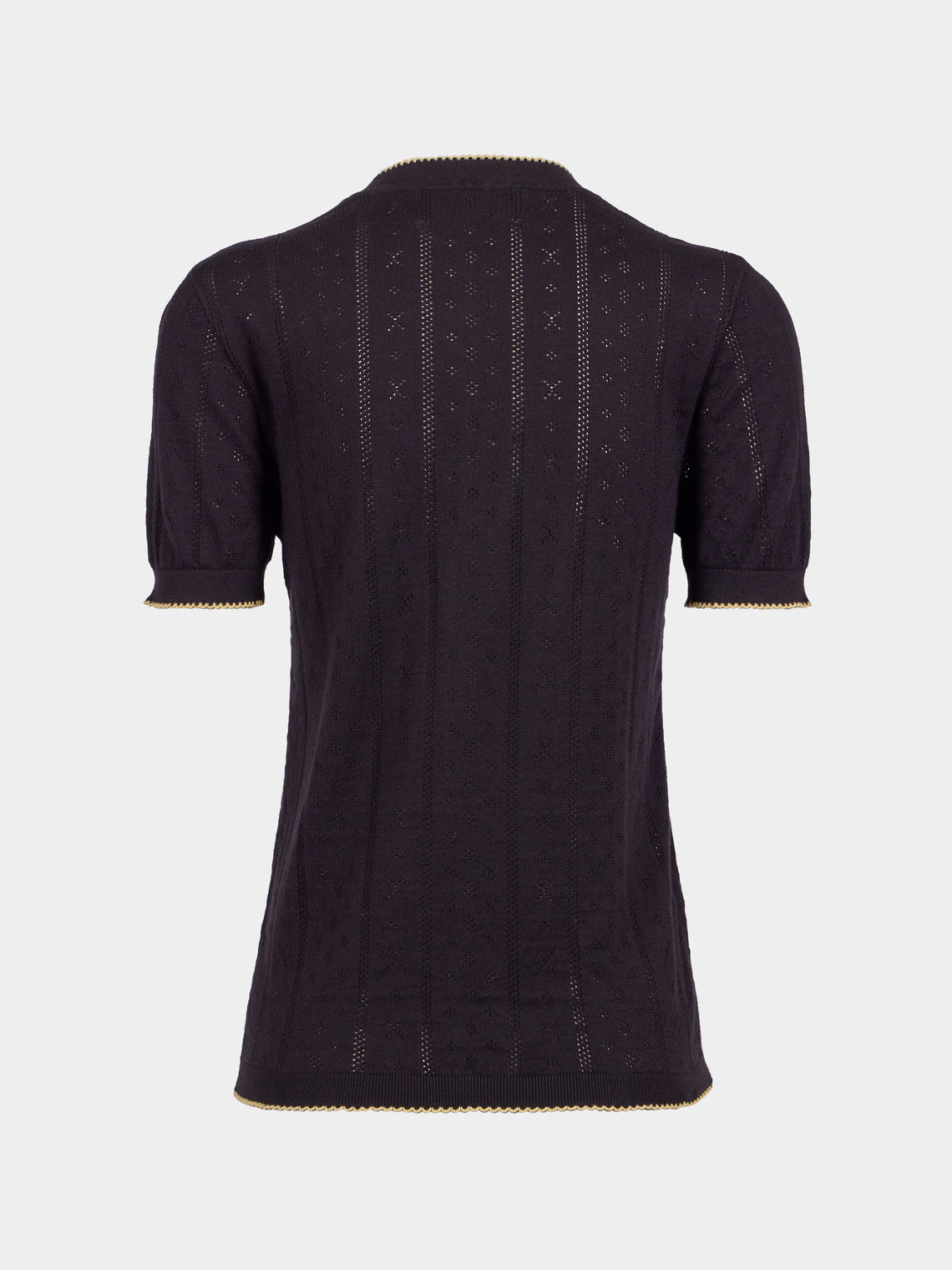 B.B. Wallace - Indiana Cotton Pointelle T-Shirt | Size: S - Black - ABASK