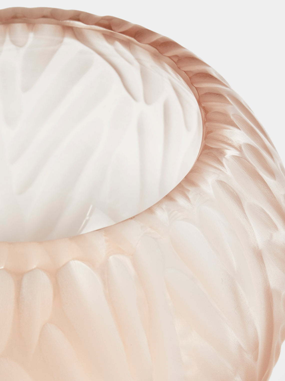 Micheluzzi Glass - Bocia Rose Trecce Hand-Blown Murano Glass Vase (6in/15cm) - Pink - ABASK