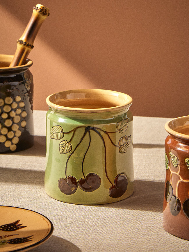 Poterie d’Évires - Fruits Hand-Painted Ceramic Jam Pots (Set of 3) - Multiple - ABASK