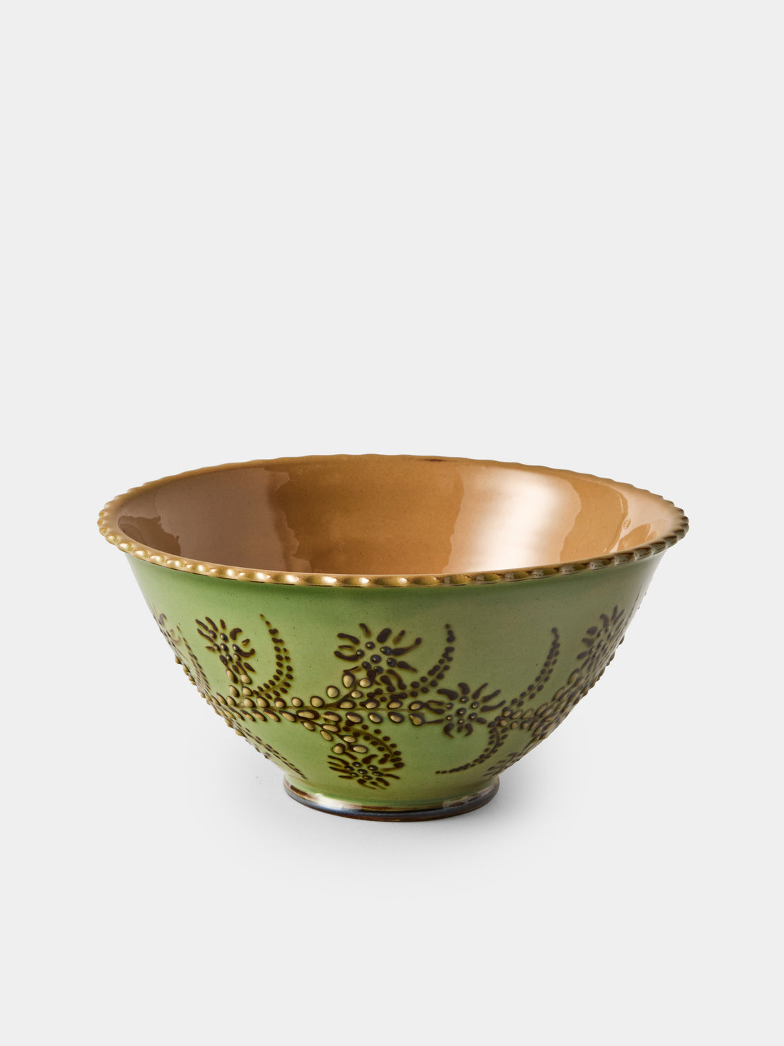 Poterie d’Évires - Flowers Hand-Painted Ceramic Fluted Bowls (Set of 4) - Multiple - ABASK
