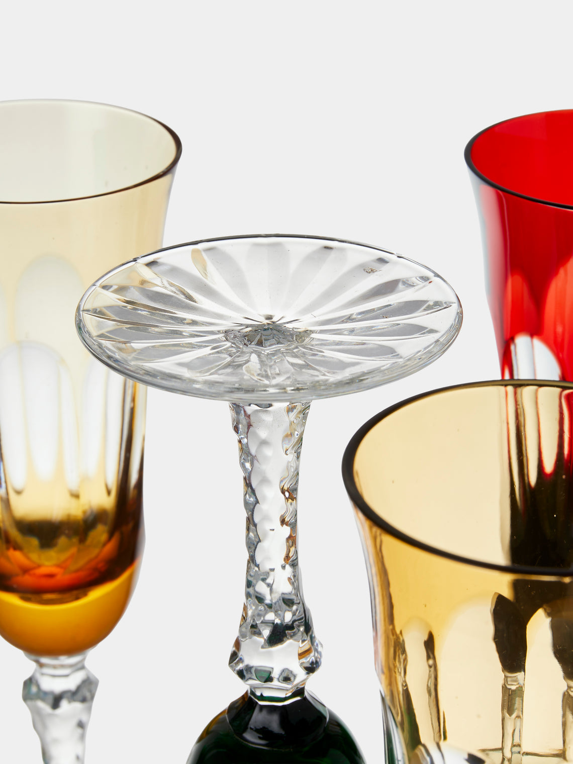Antique and Vintage - 1980s Bohemian Crystal Champagne Flutes (Set of 6) - Multiple - ABASK