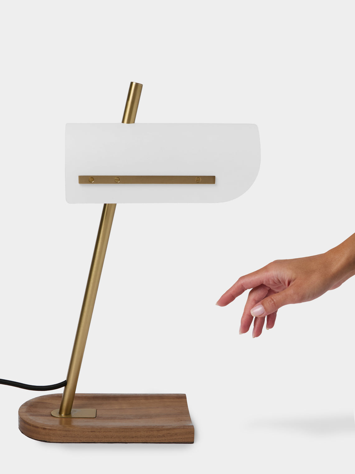 Joe Armitage - Modernist Walnut and Brass Desk Lamp - Brown - ABASK