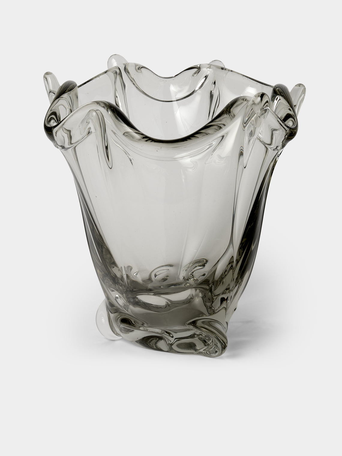 Antique and Vintage - 1950s Crystal Vase (11in/27.5cm) - Clear - ABASK - 