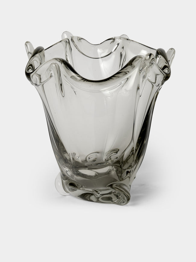 Antique and Vintage - 1950s Crystal Vase (11in/27.5cm) - Clear - ABASK - 