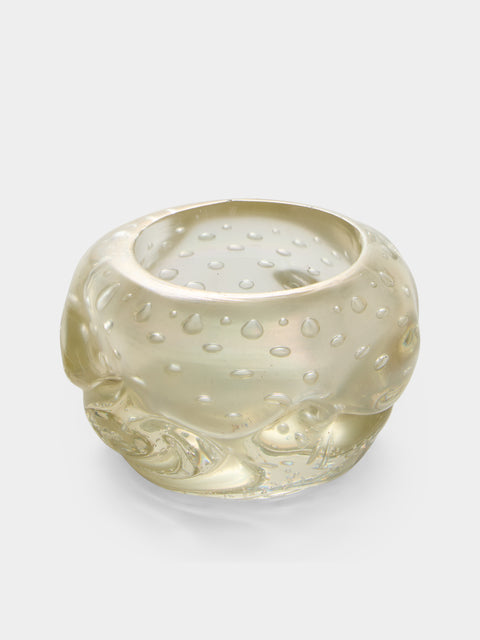 Antique and Vintage - 1940s V.A.M.S.A. Murano Glass Trinket Bowl - White - ABASK - 