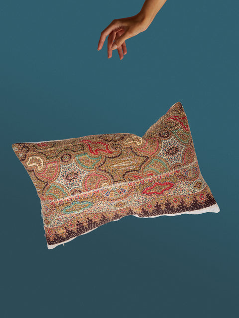 By Walid - 19th-Century French Napoleon III Paisley Wool Cushion (21.5in/55cm) - Multiple - ABASK