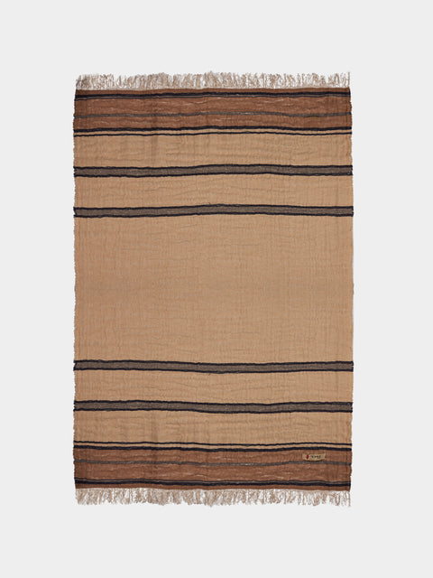 The House of Lyria - Bardo Jute and Cashmere Throw (78.5in/2m) - Beige - ABASK