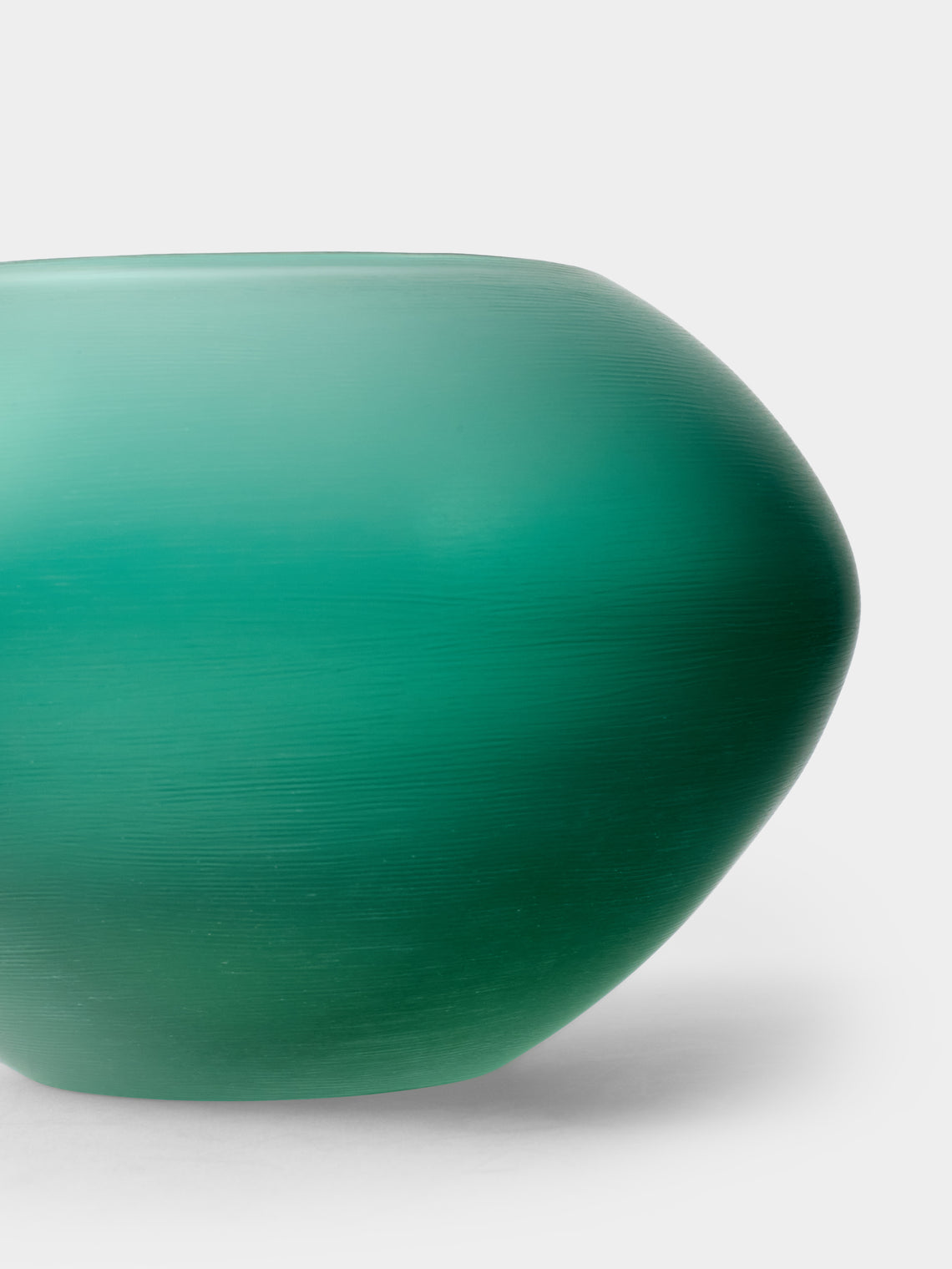 Venini - 1956 Paolo Venini Incisi Murano Glass Vase (9in/23.5cm) - Green - ABASK