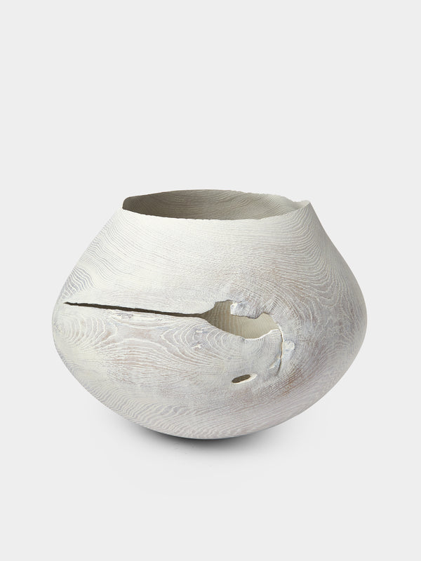 Friedemann Buehler - Hand-Turned Limed Oak Bowl - White - ABASK - 