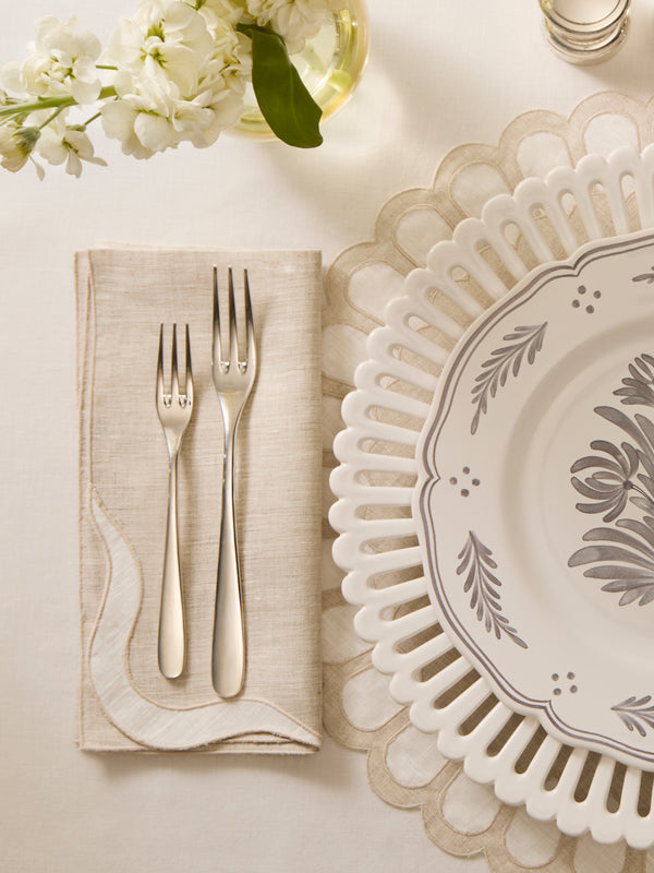 Los Encajeros - Zurbano Eco Embroidered Linen Napkins (Set of 4) -  - ABASK