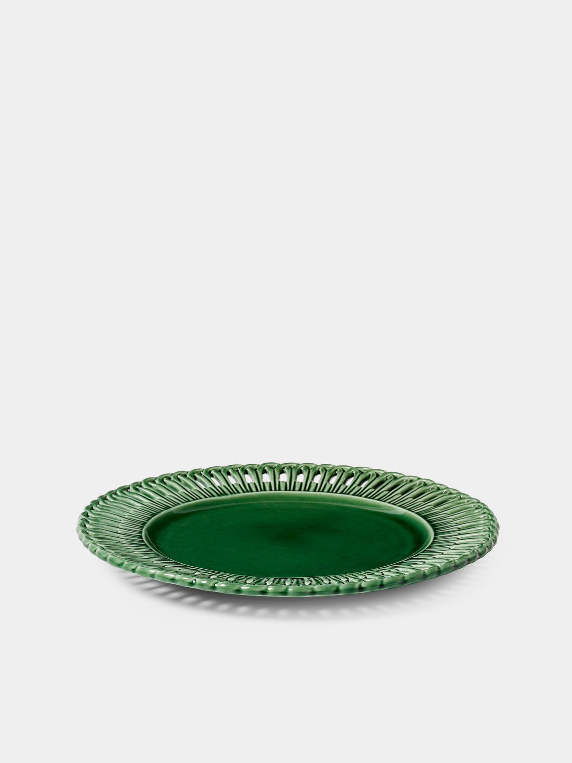 Verdolini - Arch Openwork Hand-Painted Ceramic Dinner Plate (13in/33cm) - Green - ABASK