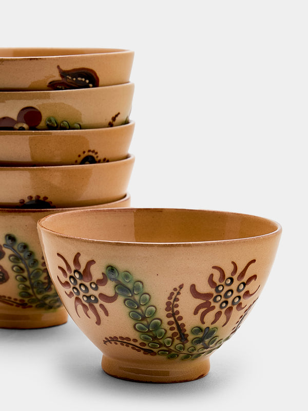 Poterie d’Évires - Flowers Hand-Painted Ceramic Petit Bowls (Set of 6) - Cream - ABASK