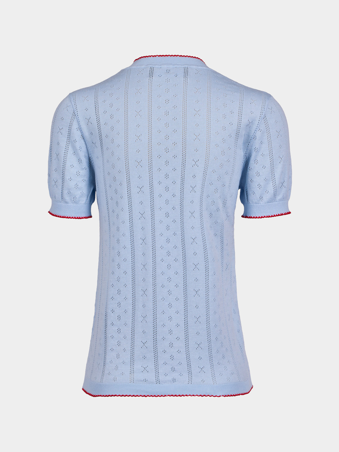 B.B. Wallace - Indiana Cotton Pointelle T-Shirt | Size: S - Light Blue - ABASK