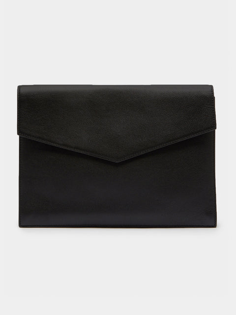 Métier - Leather Double Document Folio - Black - ABASK - 