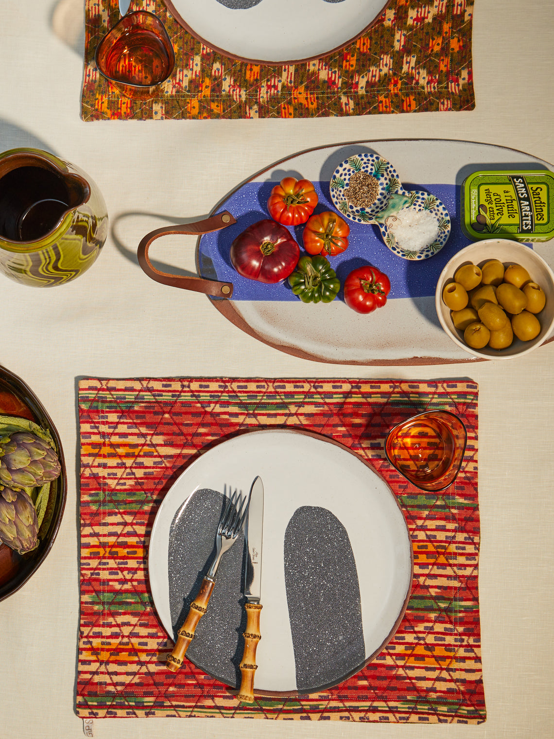 Gregory Parkinson - Block-Printed Cotton Reversible Placemats (Set of 4) -  - ABASK