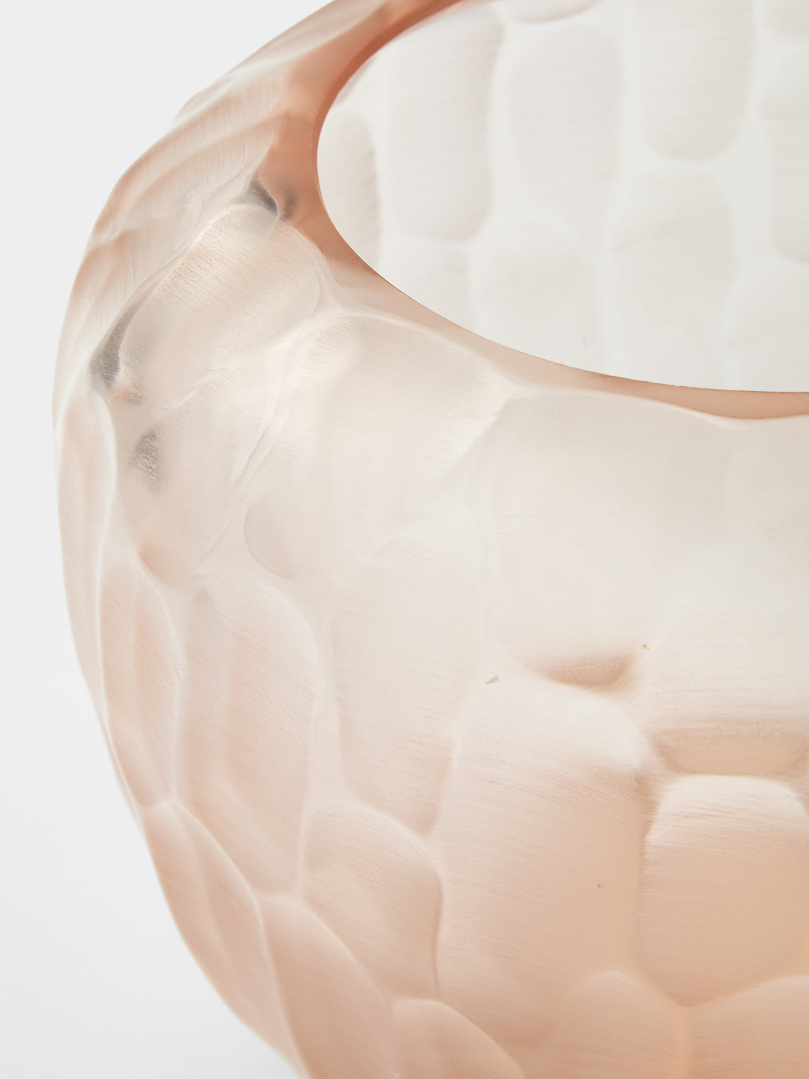 Micheluzzi Glass - Goccia Rose Bamboo Hand-Blown Murano Glass Vase (8in/20cm) - Pink - ABASK