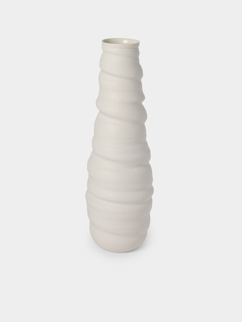 Johanne Coker - No. 6 Hand-Thrown Porcelain Vase (17.5in/45cm) - White - ABASK - 