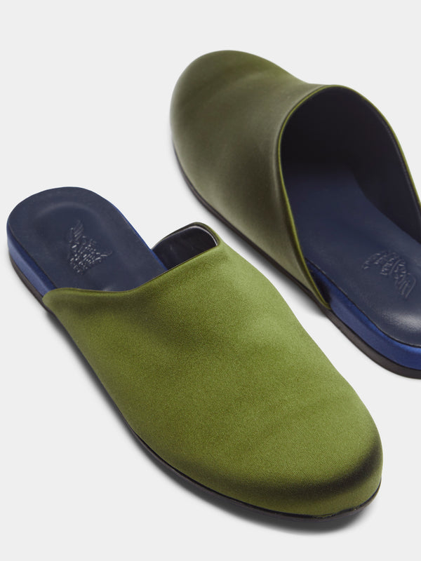 Ancient Greek Sandals - Satin Slippers | Size: 40 - Khaki - ABASK