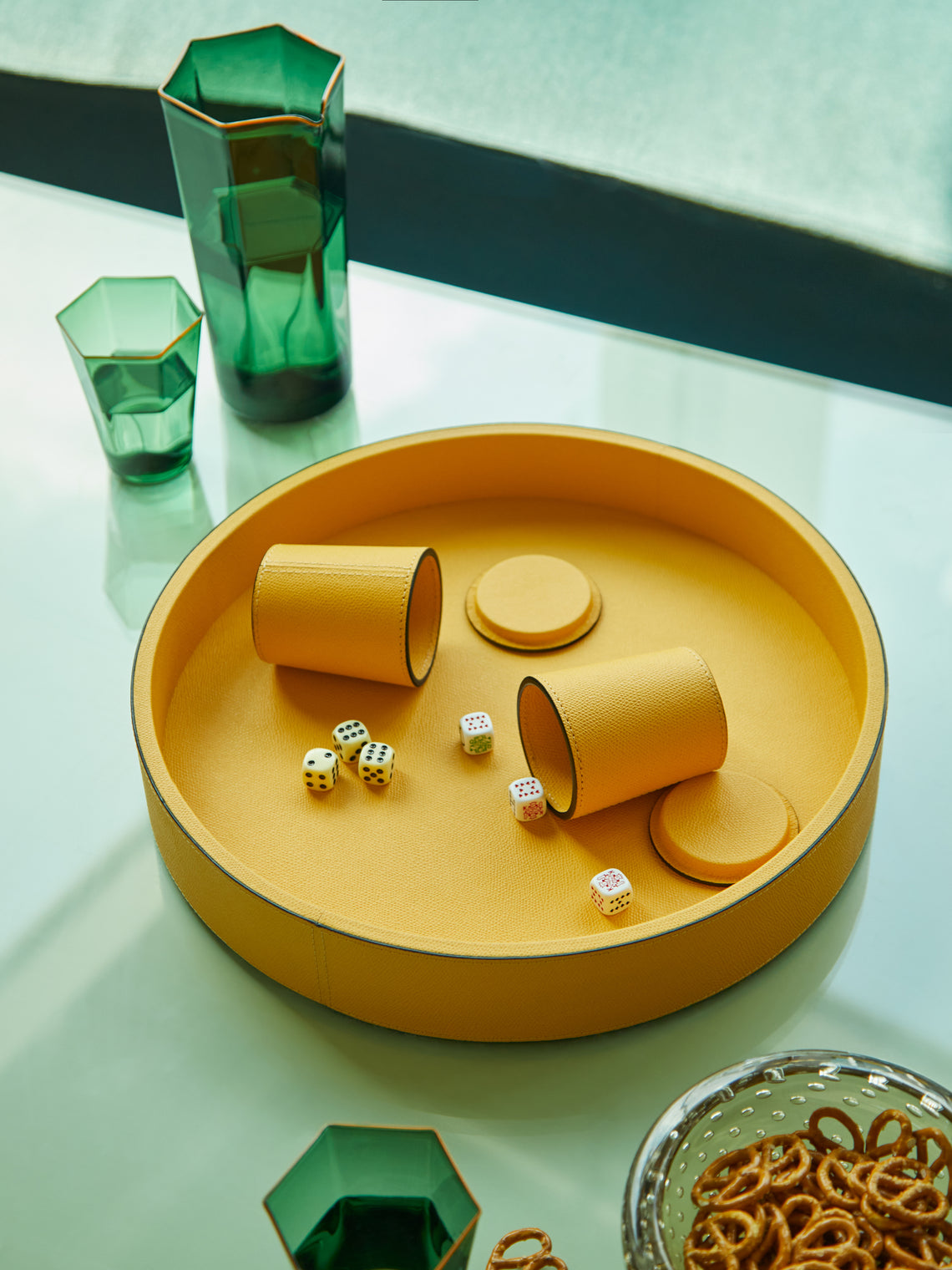 Giobagnara - Arena Leather Dice Set - Yellow - ABASK