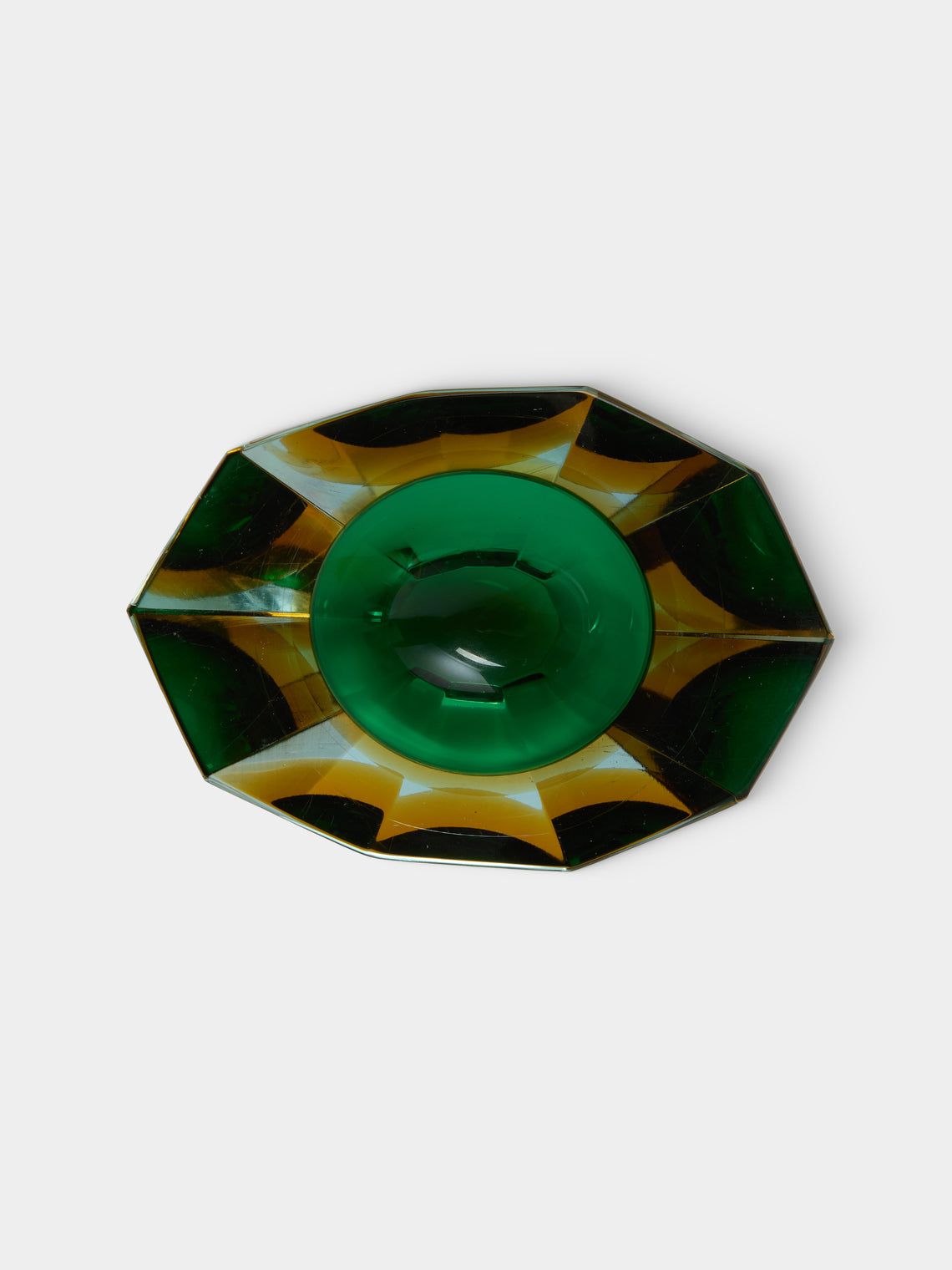 Antique and Vintage - 1970s Murano Glass Ashtray - Green - ABASK