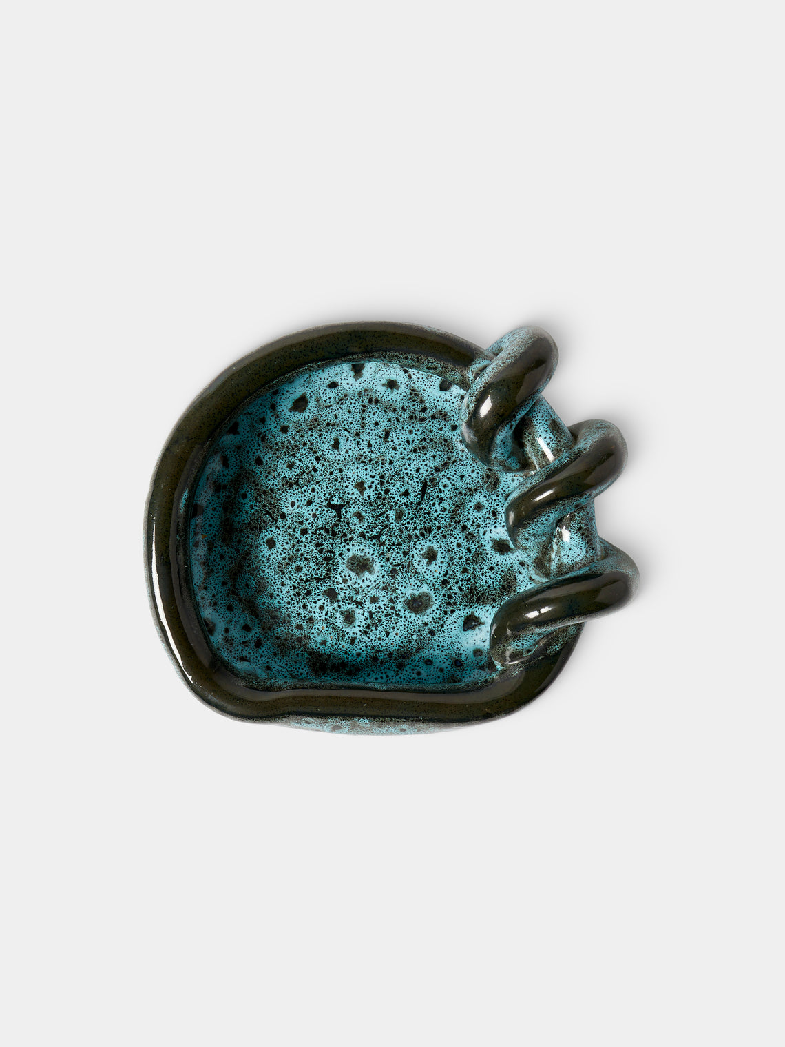 Antique and Vintage - Mid-Century Accolay Ceramic Trinket Bowl - Blue - ABASK