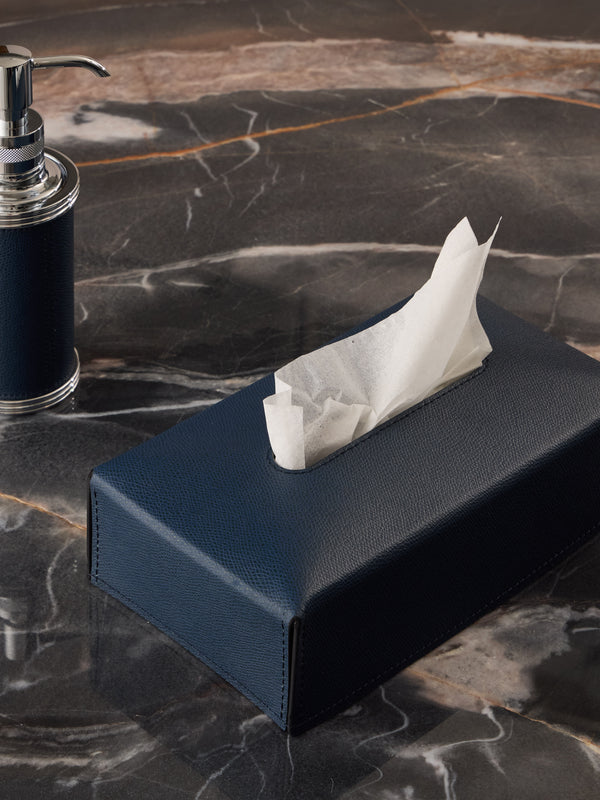 Giobagnara - Ready Leather Tissue Box - Navy - ABASK