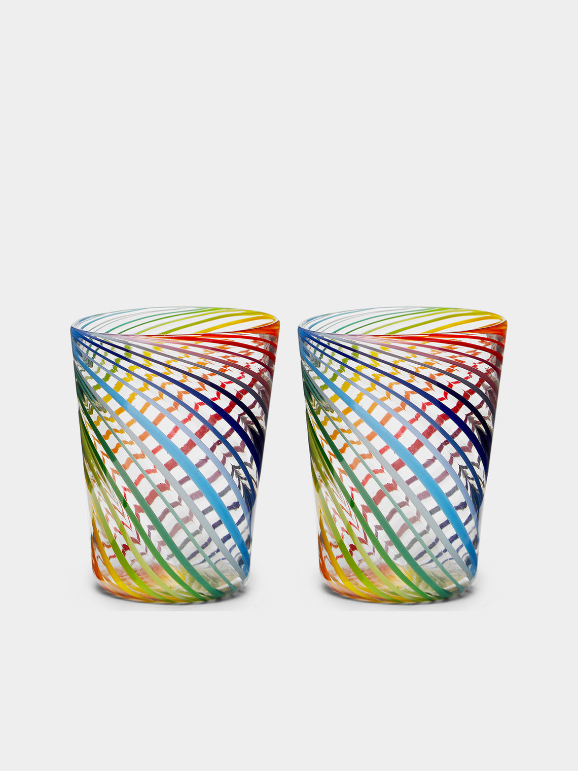Twist Filigrane Hand-Blown Glass Tumblers (Set of 2)