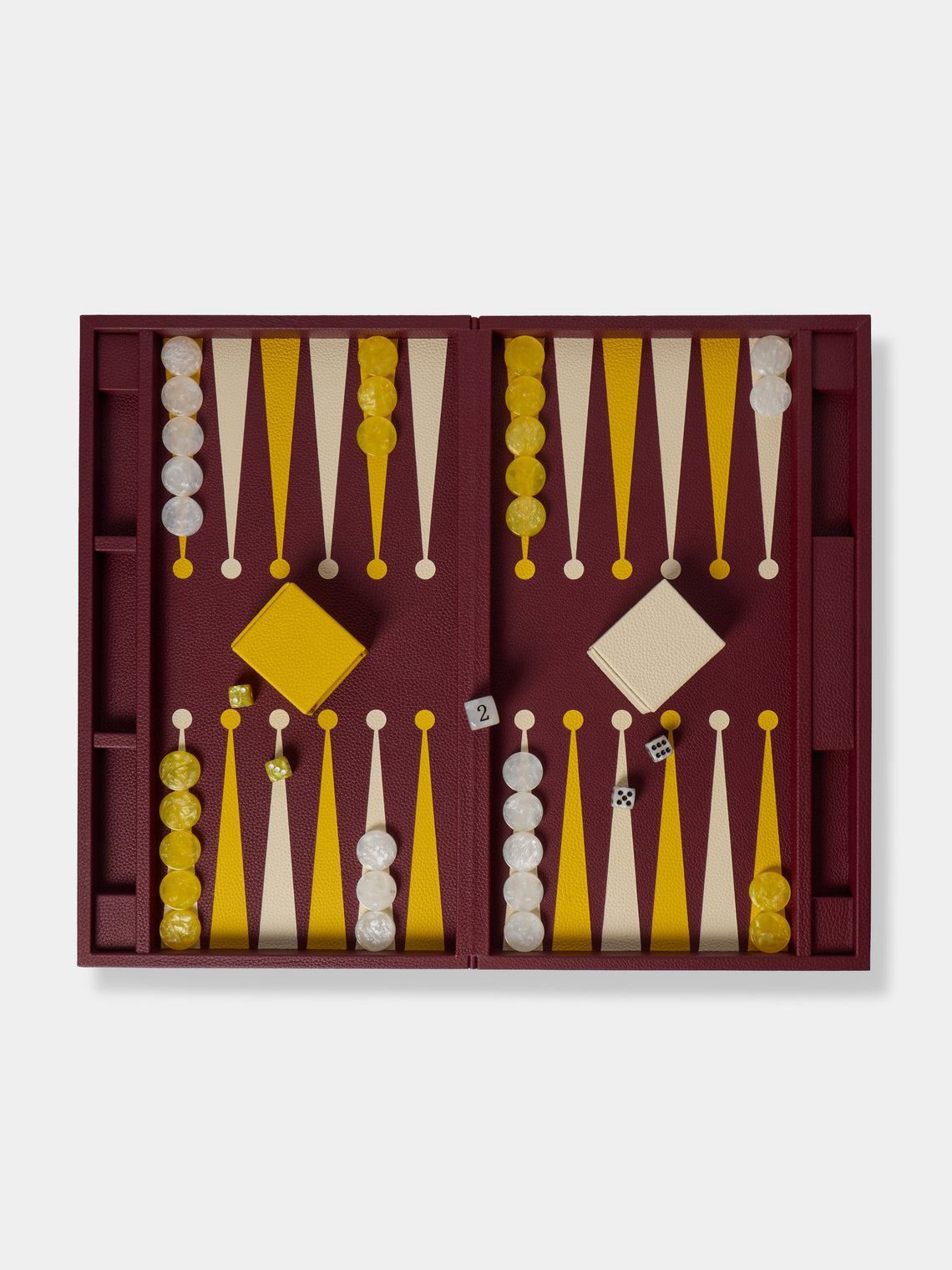 Belotier - Leather Large Backgammon Set - Burgundy - ABASK - 