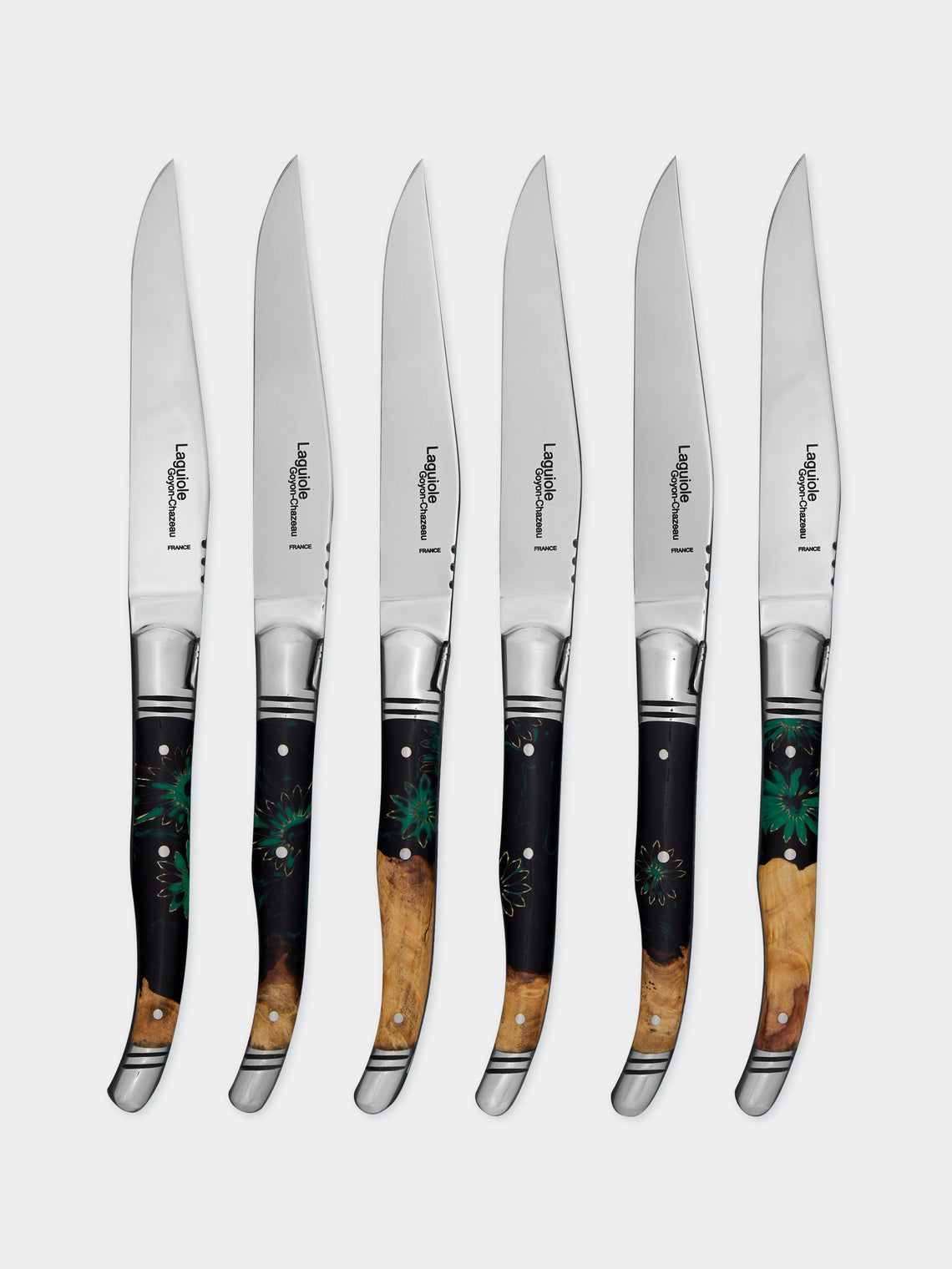 Goyon-Chazeau - Le Thiers Pressed Flowers Resin Steak Knives (Set of 6) -  - ABASK - 