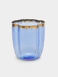Pinto - Chance Hand-Blown Glass Tumblers (Set of 2) - Blue - ABASK- 