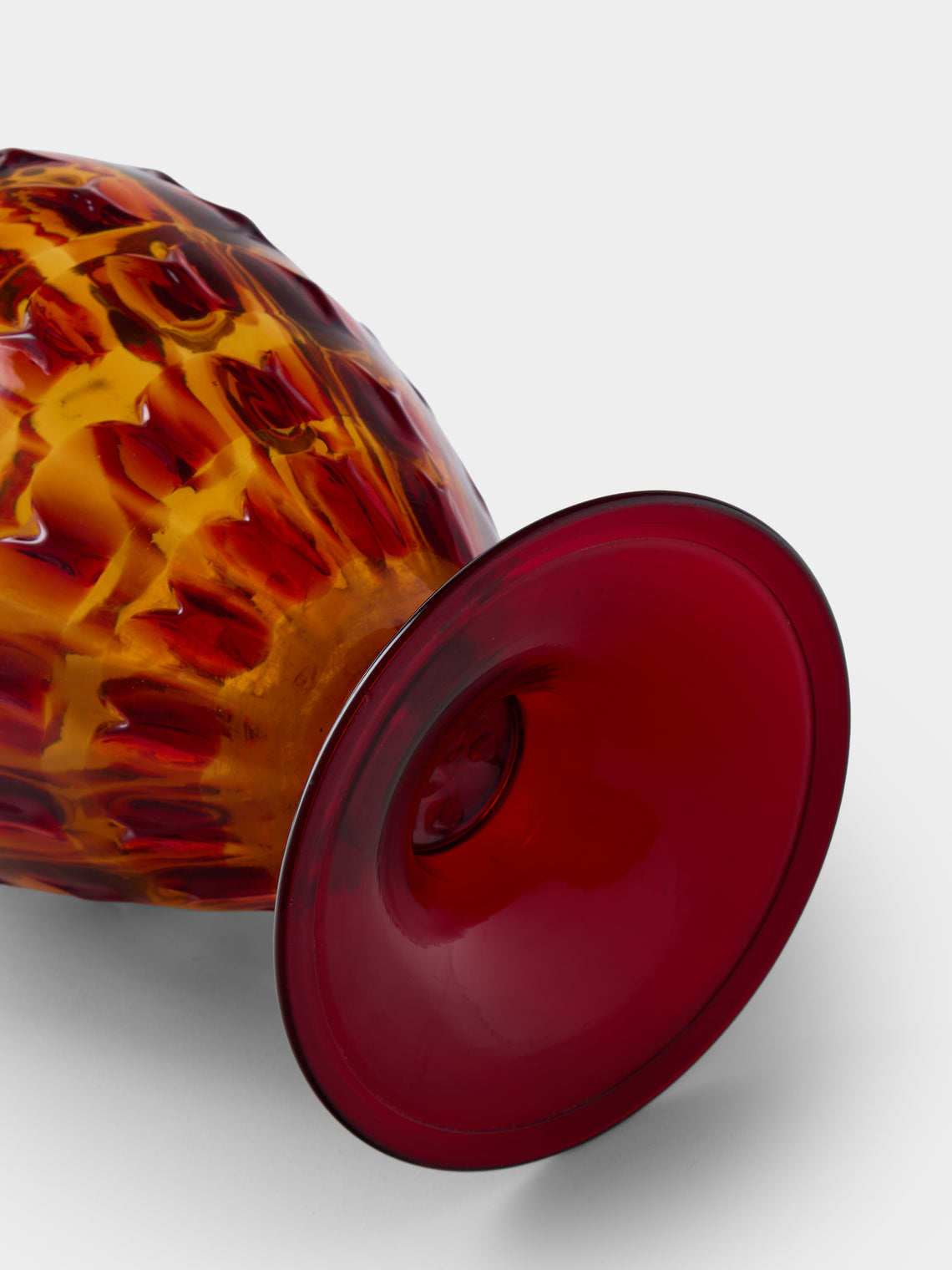 Antique and Vintage - 1925 Fratelli Toso Glass Vase (14.5in/36.5cm) - Red - ABASK