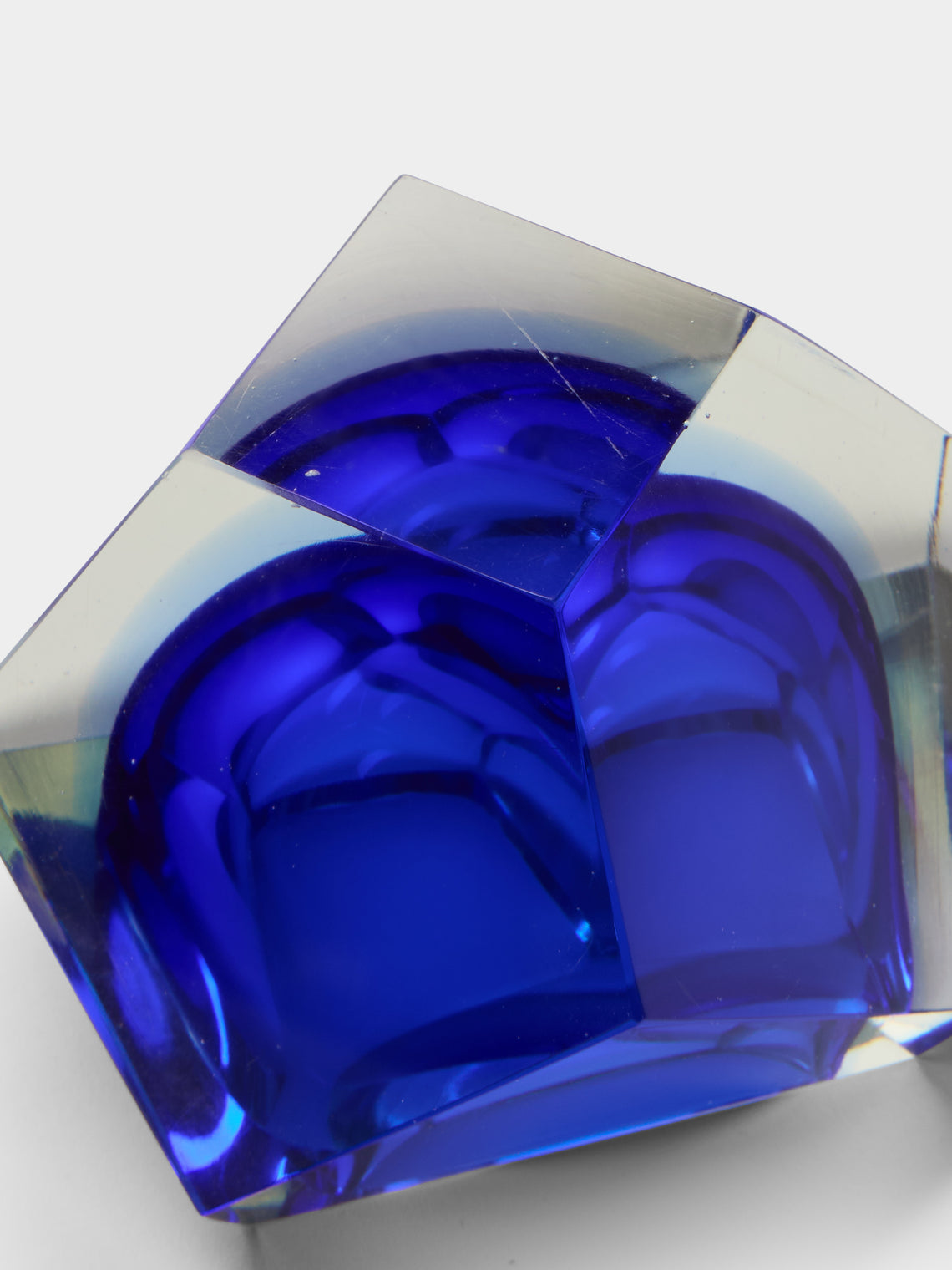 Antique and Vintage - 1950s Flavio Poli Murano Glass Ashtray - Blue - ABASK