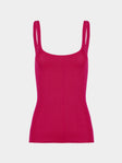 Ryan Roche - Cashmere Featherweight Ribbed Tank Top | Size: S - Pink - ABASK - 