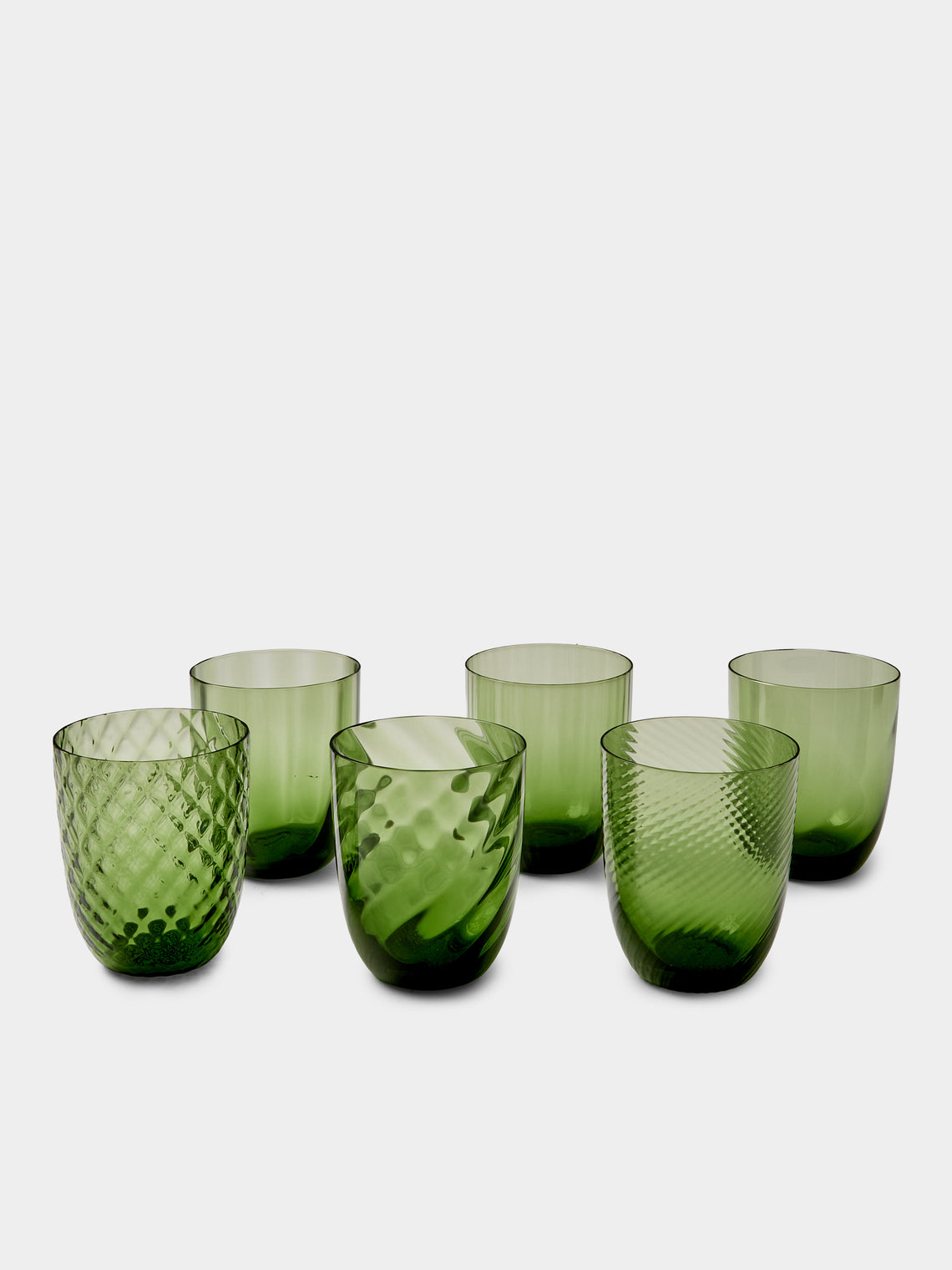 NasonMoretti - Ida Glass Water Tumblers (Set of 6) - Green - ABASK - 