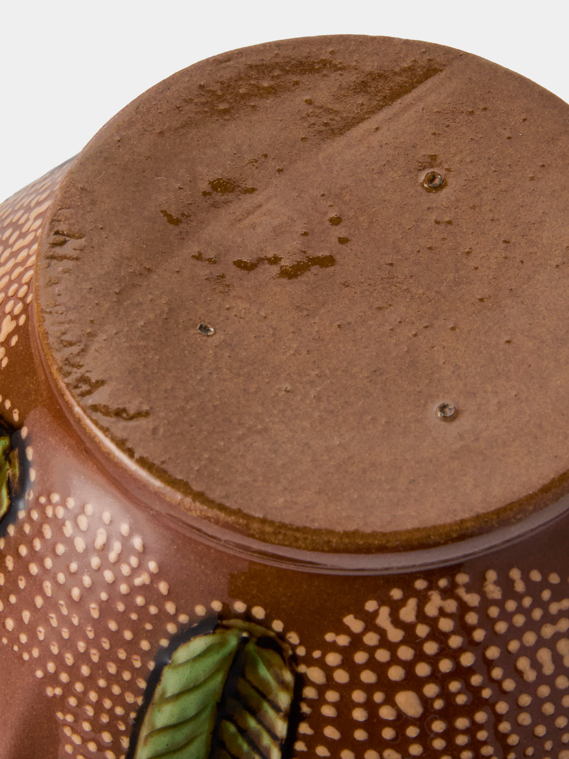 Poterie d’Évires - Stripes and Dots Hand-Painted Ceramic Small Teapot - Light Brown - ABASK