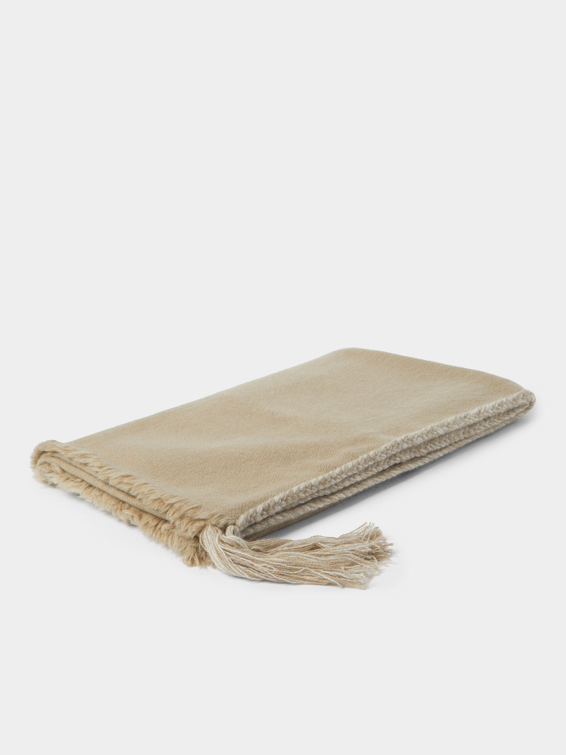 Norlha - Nomad Classic Braided Yak Throw (55in/1.4m) - Beige - ABASK