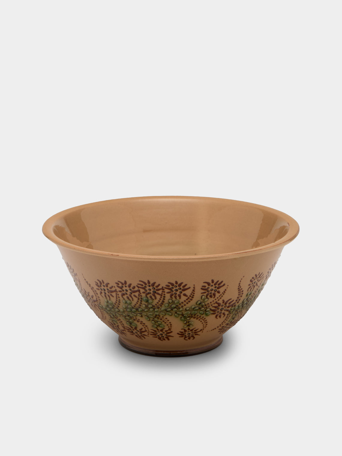 Poterie d’Évires - Flowers Hand-Painted Ceramic Petite Salad Bowl - Cream - ABASK - 